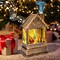 Lighted Christmas Snow Globes Musical Lantern with Timer, Train Water Lanterns Snowing Glittering Battery Operated, Christmas Santa Claus Musical Lighted Christmas Home Décor (House Lantern)